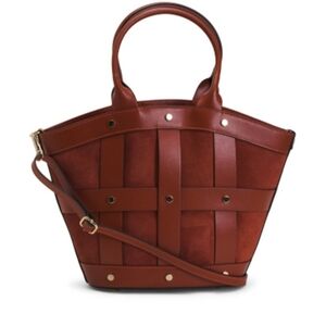🔹️CHEVAL🔹️ Papaya Made In Italy Leather And Suede Tulip Satchel